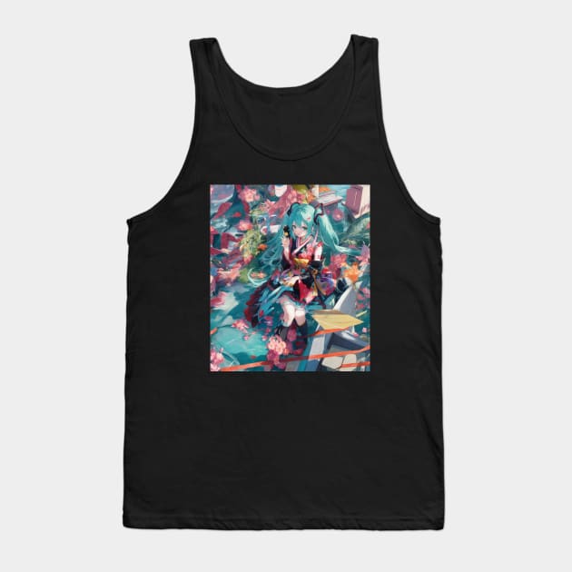 vocaloid Miku Tank Top by Prossori